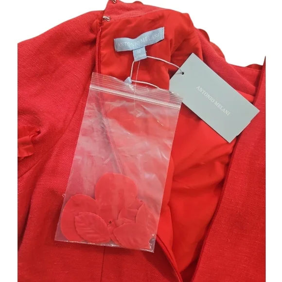 NWT Antonio Melani Summer Floral Applique Midi Dress Sz 10 - Picture 13 of 14